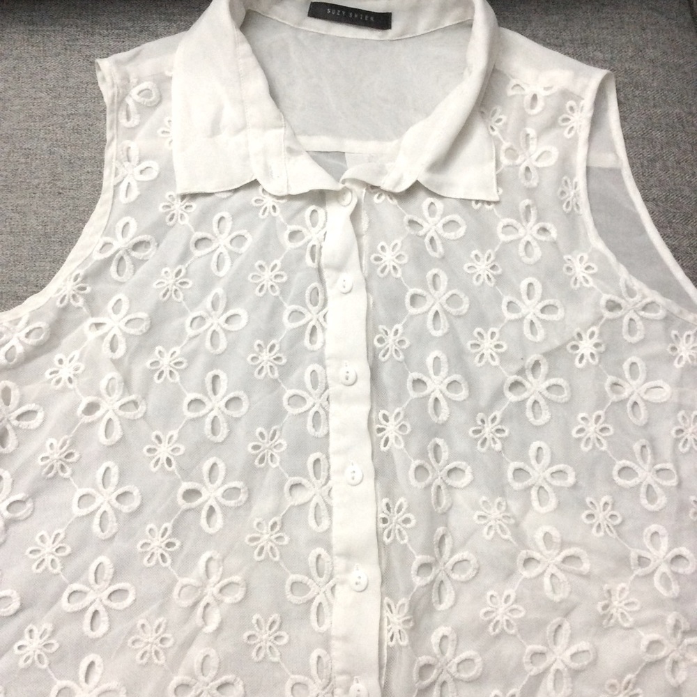 Suzy Shier sleeveless ivory tops XL